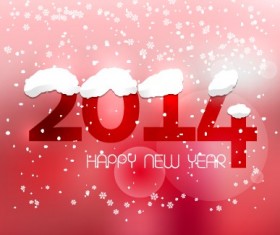 Cute 2014 New Year winter snowflake background