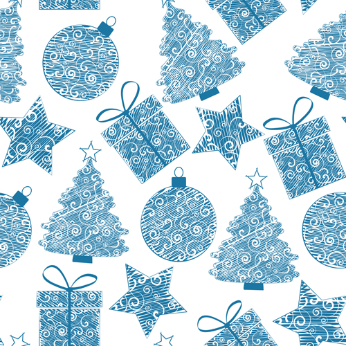 Cute Christmas seamless pattern vector 13