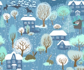 Cute Christmas seamless pattern vector 14