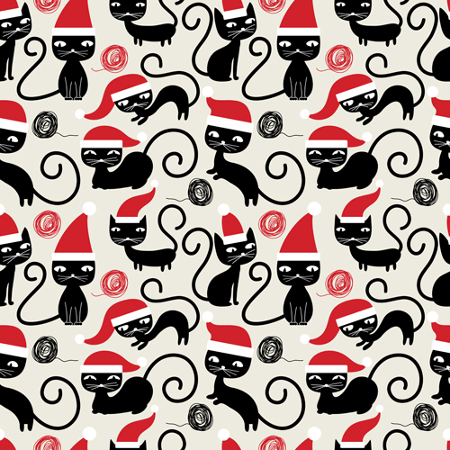 Cute Christmas seamless pattern vector 15