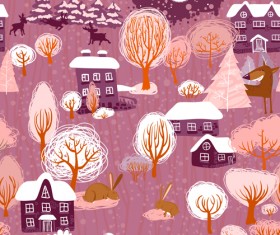 Cute Christmas seamless pattern vector 16