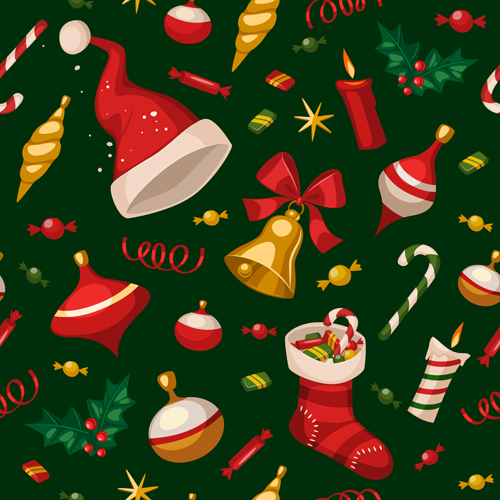 Cute Christmas seamless pattern vector 21
