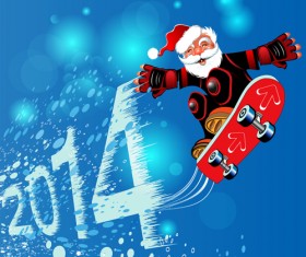 Cute Santa Claus Christmas background vector 01