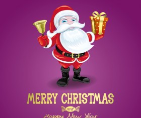 Cute Santa Claus Christmas background vector 02