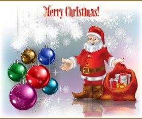 Cute Santa Claus Christmas background vector 03