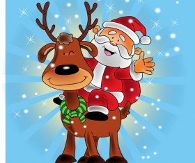 Cute Santa Claus Christmas background vector 05