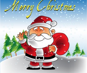 Cute Santa Claus Christmas background vector 06