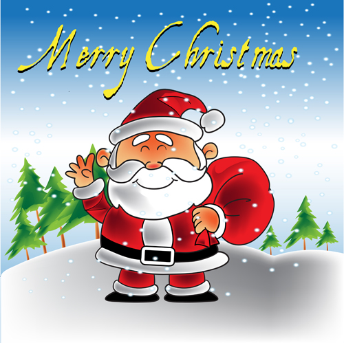 Cute Santa Claus Christmas background vector 06