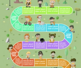 Cute kid with infographic vector