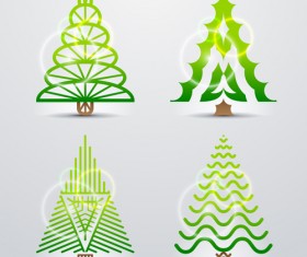 Different Christmas tree design vector 01