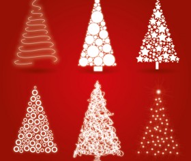 Different Christmas tree design vector 02
