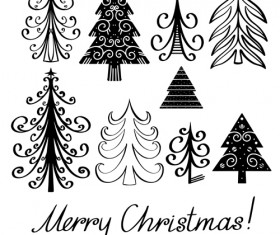 Different Christmas tree design vector 03
