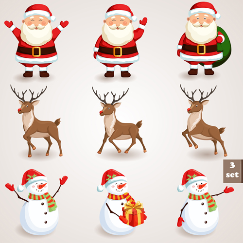 Different Santa Claus design vector 04