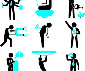 Different business people logos design vector set 01