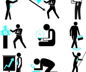 Different business people logos design vector set 07