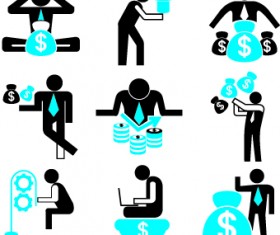 Different business people logos design vector set 09