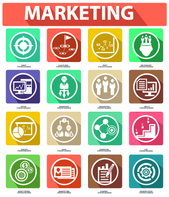 Different marketing icons vector