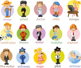 Different professions design elements vector 01