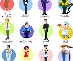 Different professions design elements vector 02