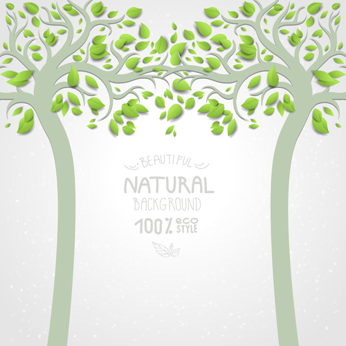 Eco natural style tree backgrounds vector 02