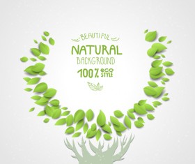 Eco natural style tree backgrounds vector 03
