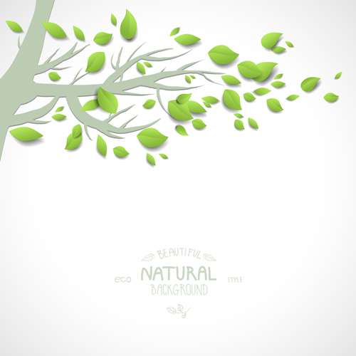 Eco natural style tree backgrounds vector 04