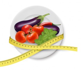 Eggplant and chili with tomato vector graphics