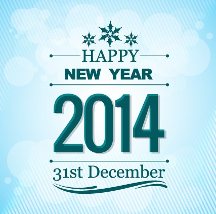 Elegant 2014 New Year background design vector 01