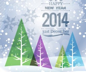 Elegant 2014 New Year background design vector 02