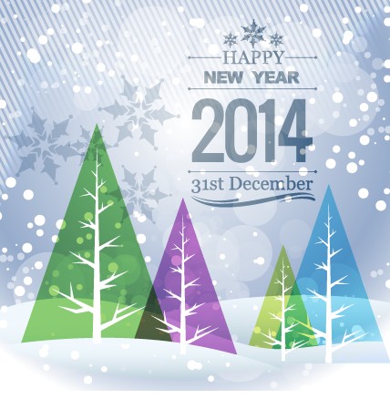 Elegant 2014 New Year background design vector 02