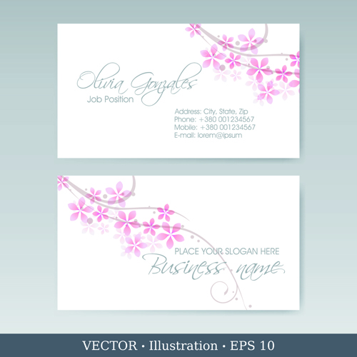 Elegant business cards vectors illustration set 03