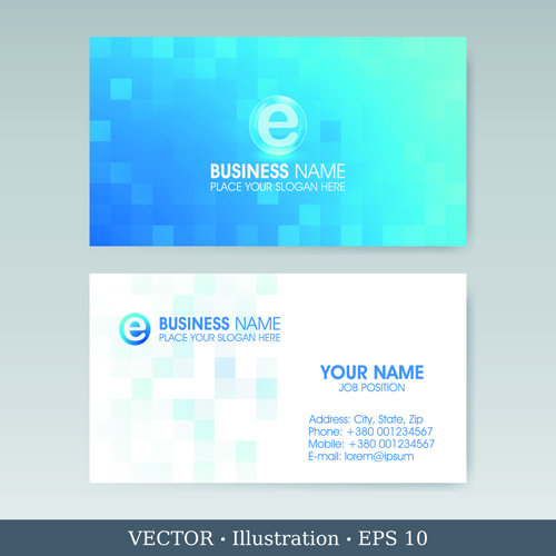 Elegant business cards vectors illustration set 04