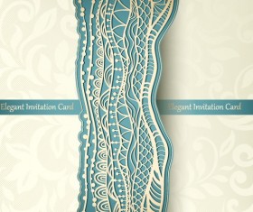 Elegant invitation card lace vector