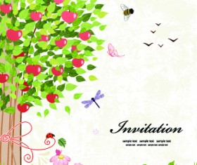 Elegant tree background vector 02