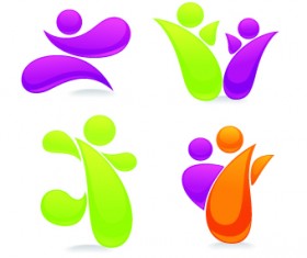 Shiny family logos design vector 01