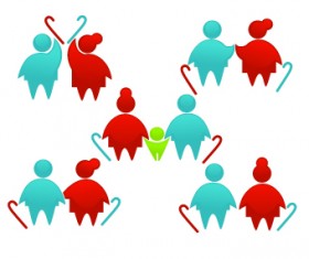 Shiny family logos design vector 03