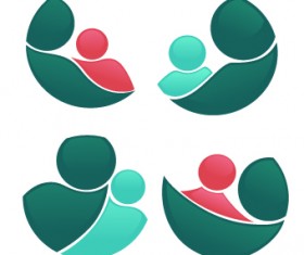 Shiny family logos design vector 04