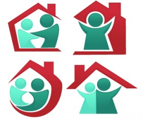 Shiny family logos design vector 05