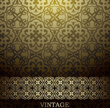 Floral decorative pattern vintage background vector 01