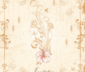 Floral elegant invitation cards vector set 02