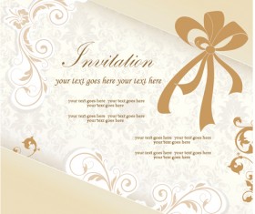 Floral elegant invitation cards vector set 04