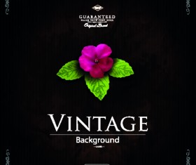 Flower with vintage valentine day background vector 01