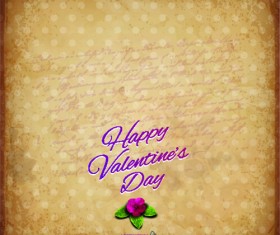 Flower with vintage valentine day background vector 02