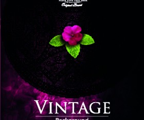 Flower with vintage valentine day background vector 03