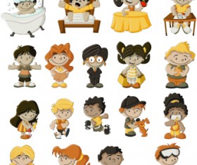 Funny cartoon child design vectors