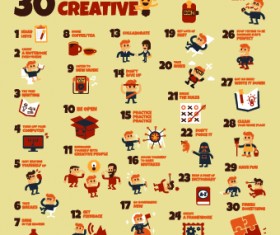 Funny record elements vector