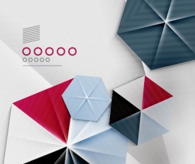 Geometric shapes origami background vector 01