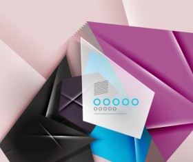 Geometric shapes origami background vector 02