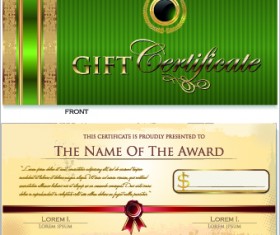 Creative Gift certificate template vector 01