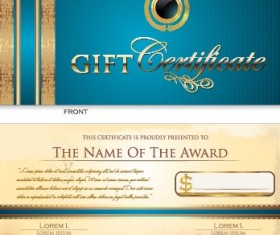 Creative Gift certificate template vector 02
